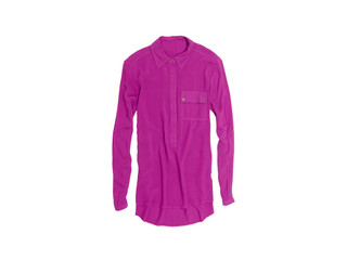 Lilac  blouse on a white background. Isolate. Fashionable concept
