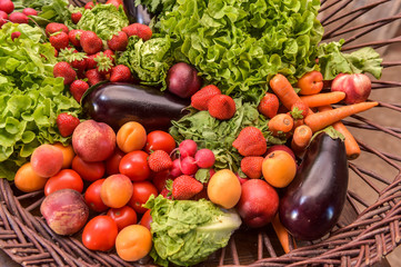 Obraz na płótnie Canvas Vegetables and fruits, Diet and nutrition