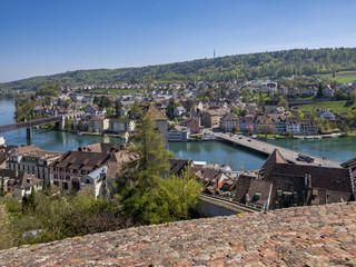 Fototapeta na wymiar View of old town of Schaffhausen, Canton of Schaffhausen, Switzerland, Europe