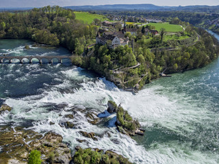 Rhine Falls with Laufen Castle, at Schaffhausen, Canton of Schaffhausen, Switzerland, Europe