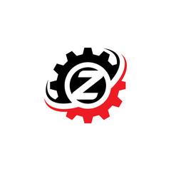 Letter Z Gear Logo Design Template