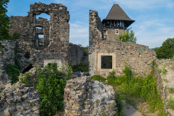 Fototapeta na wymiar the thick walls of the mighty defensive fortress of the Nevytsky castle were destroyed by Uzhgorod. Ukraine