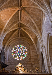 Stiftskirche Colegiata im mittelalterlichen Fachwerkort Covarrubias, Provinz Burgos, Kastilien, Spanien