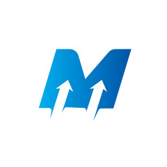 letter M with Arrow logo Design Template