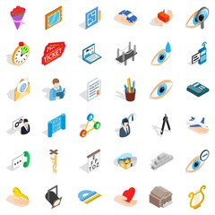 Work calendar icons set. Isometric style of 36 work calendar vector icons for web isolated on white background