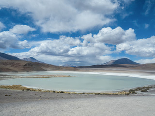 Altiplanic High Altitude Lake in Bolivia Desert, Uyuni