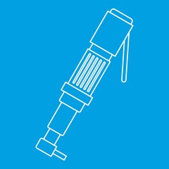 Pneumatic screwdriver icon blue outline style isolated vector illustration. Thin line sign