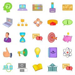 Sales revenue icons set. Cartoon set of 25 sales revenue vector icons for web isolated on white background