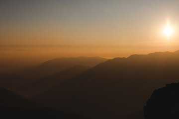 Sunset view in the mountains