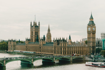 Fototapeta na wymiar Houses of Parliament - London (from London Eye)
