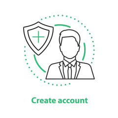 Account creating concept icon