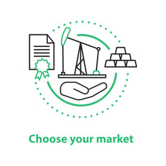 Naklejka premium Choosing market segment concept icon