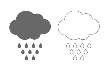 cloud with drops rain icon