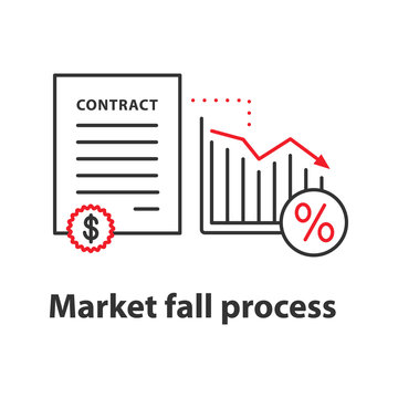 Market fall process  concept icon