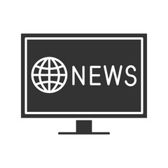 TV news glyph icon