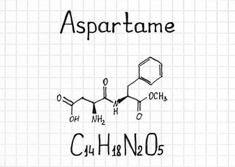 Chemical formula of Aspartame.