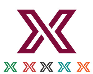 creative X letter logo template
