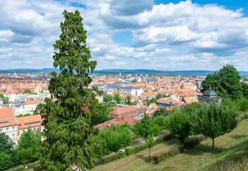 Fototapeta premium Aerial view over the city of Bamberg