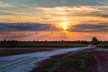Sunset - the moment of disappearance of the upper edge of the star