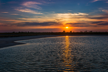 Sunset - the moment of disappearance of the upper edge of the star