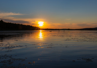 Sunset on the Ounasjoki River.