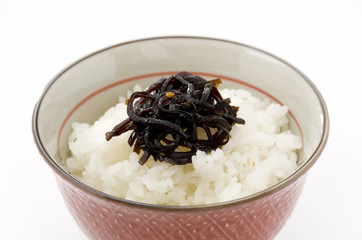 炊き立てご飯と昆布の佃煮