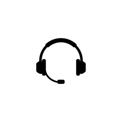 Headphone silhouette vector.