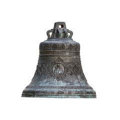 Old church bell on a white background.