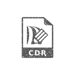 Fototapeta premium Drawing file format icon in grunge texture. Vintage style vector illustration.