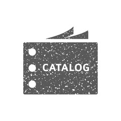 Catalog icon in grunge texture. Vintage style vector illustration.