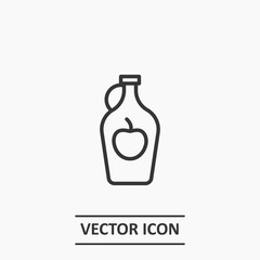 Outline apple cider icon illustration,vector vinegar sign symbol