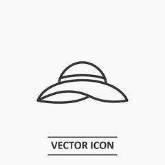 Outline summer hat icon illustration,vector fashion sign symbol