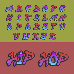 Graffity alphabet vector hand drawn grunge font paint symbol design ink style texture typeset
