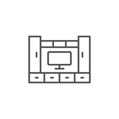Living room furniture line icon