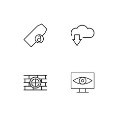 Cyber Security linear icons set. Simple outline vector icons