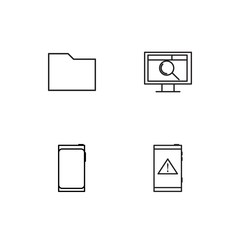 Cyber Security linear icons set. Simple outline vector icons