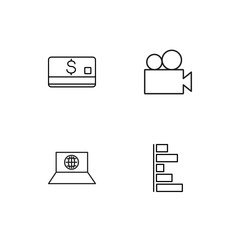 Electrical Devices linear icons set. Simple outline vector icons