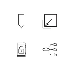 Essential linear icons set. Simple outline vector icons