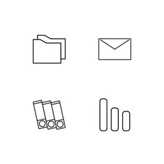 Office linear icons set. Simple outline vector icons