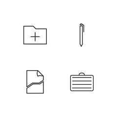 Office linear icons set. Simple outline vector icons