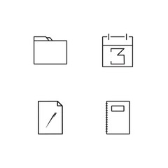 Fototapeta na wymiar Office linear icons set. Simple outline vector icons