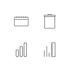 Office linear icons set. Simple outline vector icons