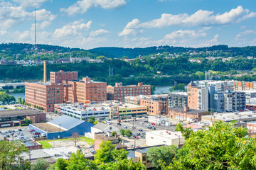 View of the Strip District, from Frank Curto Park in Pittsburgh, Pennsylvania - obrazy, fototapety, plakaty
