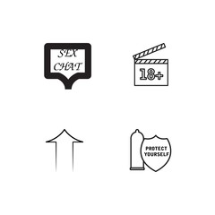 Sex linear icons set. Simple outline vector icons