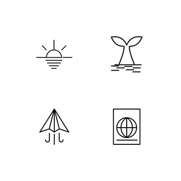 Summer linear icons set. Simple outline vector icons © Birgul