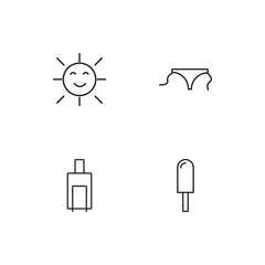 Summer linear icons set. Simple outline vector icons