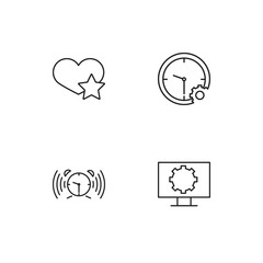 Time linear icons set. Simple outline vector icons