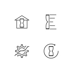 Time linear icons set. Simple outline vector icons