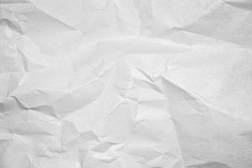 Background with white crumpled paper texture