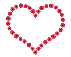 Watercolor Flowers In The Shape Of A Heart